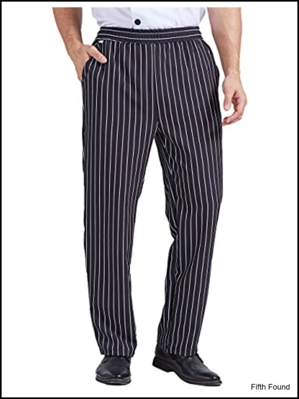Men's Cotton Blend Chef Pants with Elastic Waist for Restaurant Work